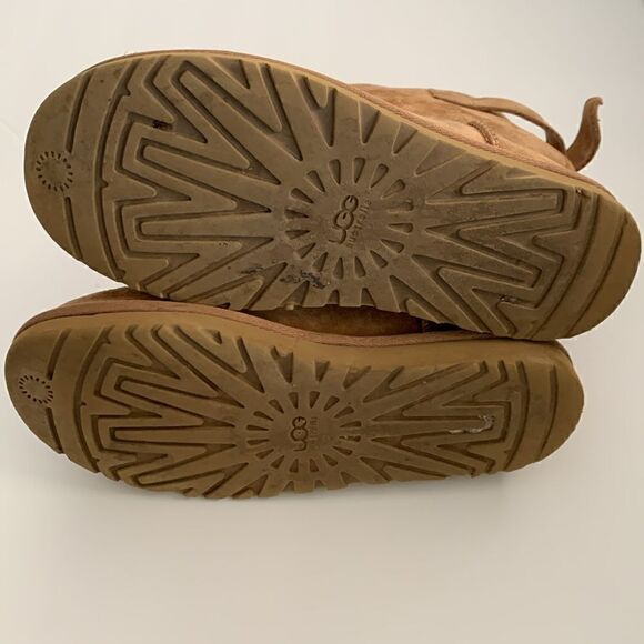 UGG Remora chestnut suede leather ankle boots shearling wool lined size 6 - Picture 6 of 9